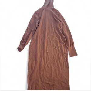 Express Warm Brown Turtleneck Sweater Midi Dress Size Medium